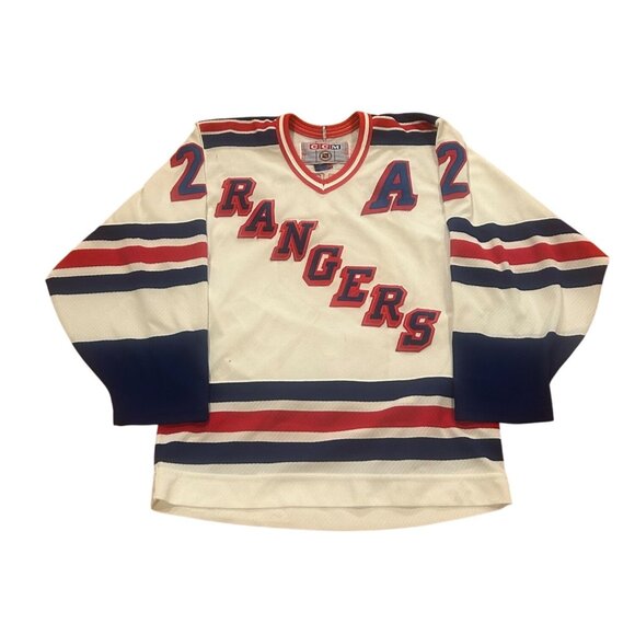 Vintage 1990's CCM Maska New York Rangers Brian Leetch #2 NHL Jersey Men's Small - Picture 2 of 9